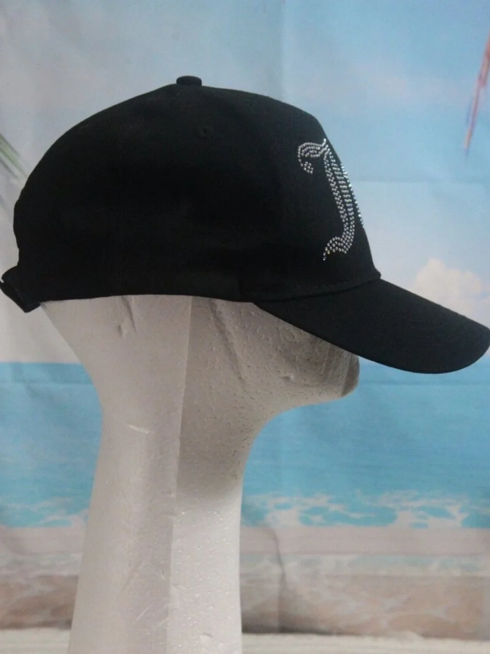JUICY COUTURE BLACK RHINESTONE LOGO CAP
